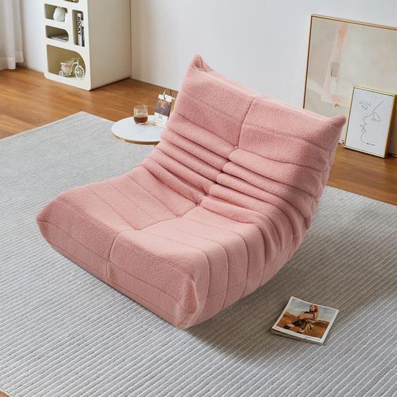 EIFSON Fauteuil paresseux - Canapé de paresseux avec dossier pour le salon et la chambre à coucher - 28x28x28.3 - Rose