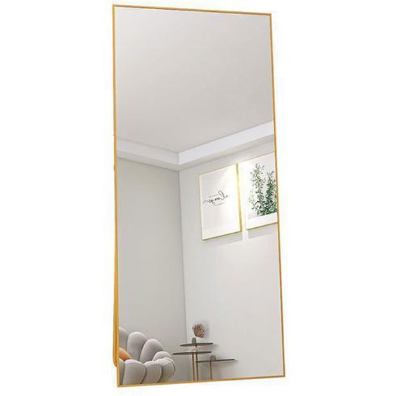 EIFSON Miroir sur Pied Rectangle 180×80cm - Miroir long - Miroirs de chambre Alliage dAluminium avec Cadre - Doré