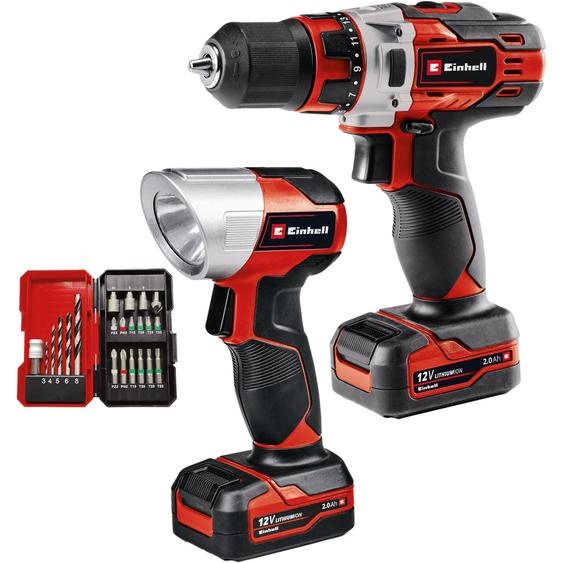 Einhell Kit perceuse-visseuse sans fil TE-CD 12/1 Li +22+CL (2x2.0Ah)