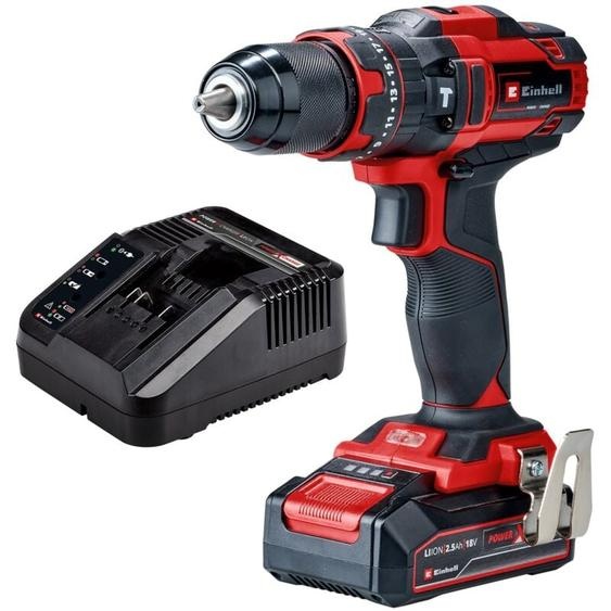 Einhell - Perceuse Visseuse à percussion sans fil te-cd 18/44 Li-i (1x2,5Ah) Power X-Change (18 v, 2 vitesses, Couple : 44 Nm, 21 positions) Livré