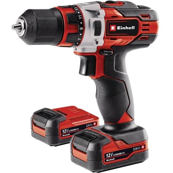 Einhell - Perceuse Visseuse sans fil te-cd 12/1 Li (12 v, 2 Vitesses, Système led) Livré avec chargeur et 2 batteries