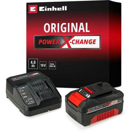 Starter Kit 4,0 Ah Power X-Change (Lithium-Ion, 18V, 1 chargeur + 1 batterie 4,0 Ah, pour tous les appareils Power X-Change) - Einhell