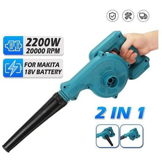 2200 w Souffleur à feuilles sans fil compatible avec batterie Makita 18 v, souffleur sans fil , 3,6 m/min, pour lentretien de la pelouse, les