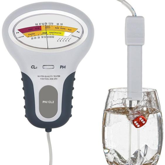 Ej.life - Analyseur de chlore et de pH PC-102B CL2 avec analyseur de qualité de leau à sonde pour piscine, spa