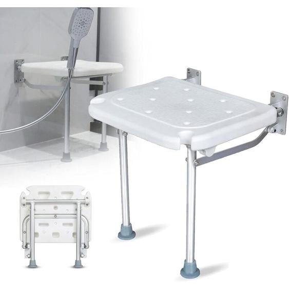 Ej.life - Chaise de douche pliante, Siège de douche pliant avec pieds, siège de douche mural tabouret de bain pour personnes âgées supporte jusquà