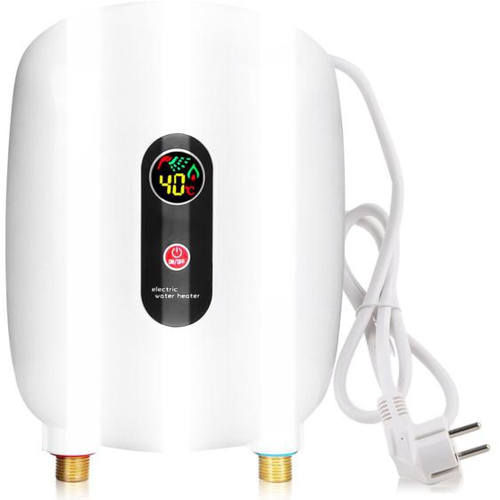 Chauffe-Eau sans Réservoir, Chauffe-eau instantané electrique 220V 3500W Réchauffeur deau instantané avec affichage à cristaux liquides pour fournir