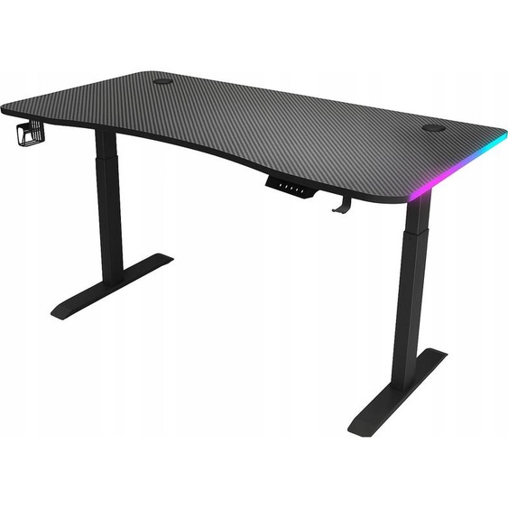 Ekspand | Bureau réglable en hauteur - 140 Cm - Réglage électrique 72-118 Cm - Noir - Eclairage Led