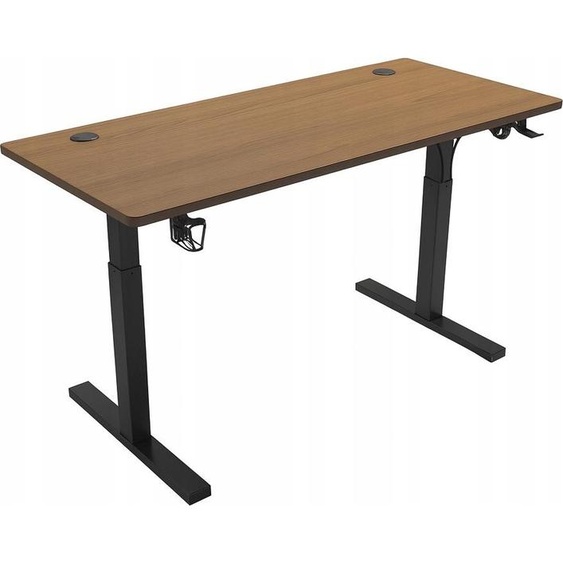 Bureau - Table 140 x 60 x 72 cm - Bureau de bureau marron - Espace de travail - Table de bureau à domicile - Réglable en hauteur