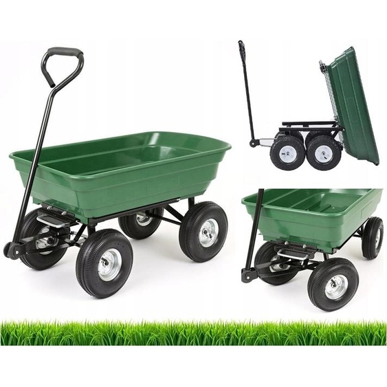 EKSPAND | Chariot de jardin WO01 - 90L - Vert foncé - Multifonctionnel - Haute capacité de charge 250kg