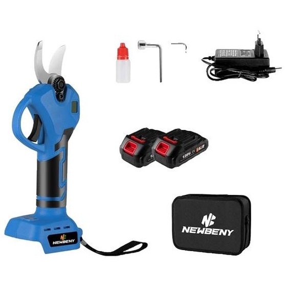 Elagueuse électrique, moteur sans balai, lame en acier fortement allié, 2 batteries Set