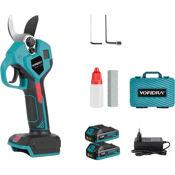 Elagueuse électrique, moteur sans balais, design sans fil, 2 batteries, prise UE