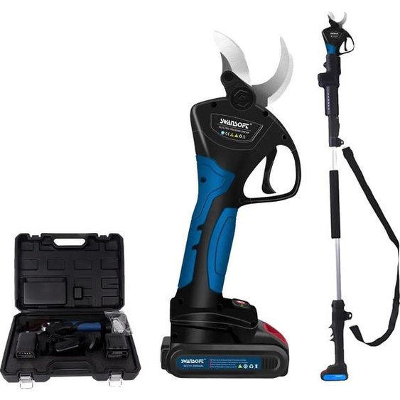 Élagueuse, moteur sans balai, lame en acier allié haute résistance, élagueuse avec perche, deux batteries