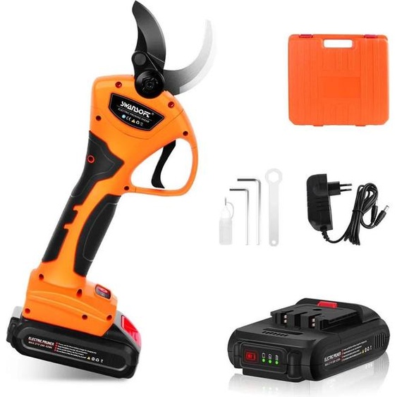 Élagueuse, moteur sans balais, lame en acier allié haute résistance, kit délagage orange, deux batteries