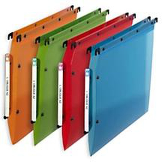 Elba Dossier suspendus pour armoire Design A4 Polypropylène - 100 feuilles - Fond V - Assortis - Lot de 10