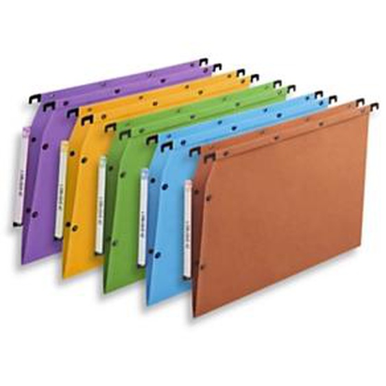 Elba Dossier suspendus pour armoire Ultimate A4 Kraft - 100 feuilles - Fond V - Assortis - Lot de 25