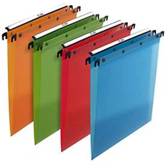 Elba Dossier suspendus pour tiroir Design A4 Polypropylène - 100 feuilles - Fond V - Assortis - Lot de 10