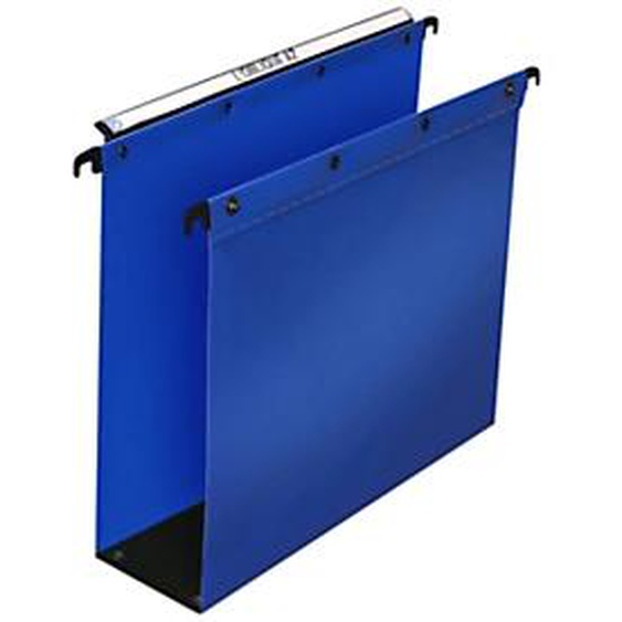 Elba Dossier suspendus pour tiroir Ultimate A4 Polypropylène - 800 feuilles - Fond U 80 mm - Bleu - Lot de 10