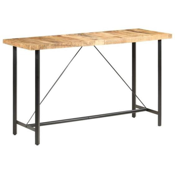 Elégance Table de bar - UU - 180x70x107 cm Bois de manguier brut 81867
