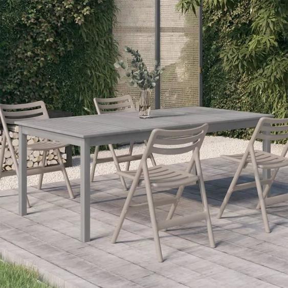 Elégance Table de jardin - UU - Gris 200x100x75 cm Bois dacacia solide 65628
