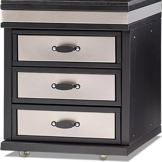 Elégant module de cuisine extérieur en acier inoxydable argenté pour jardin et