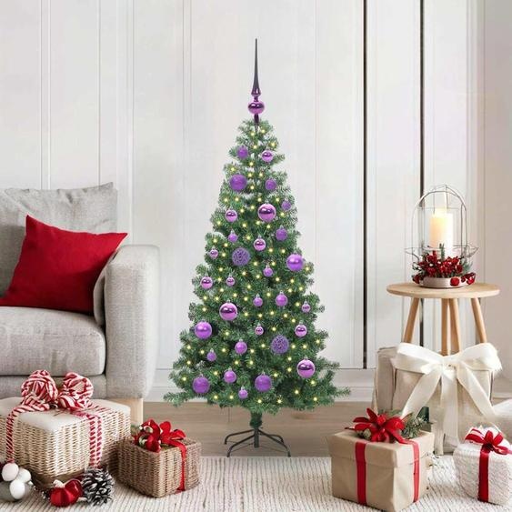 Elégant-Stil Arbre de Noël avec 150 LEDs avec support Vert 120 cm PVC DE5034219