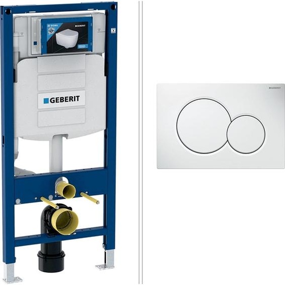 Élément de montage mural pour WC GEBERIT DUOFIX SIGMA avec plaque deGEBERIT SIGMA01, blanc