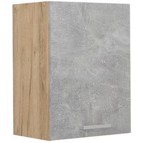Elément haut de cuisine R-Line, 45cm, Béton, Chêne de force doré, Vicco