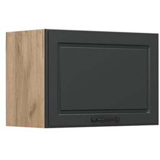 Elément haut de cuisine R-Line, 60cm Plat, Anthracite campagne, Chêne de force doré, Vicco