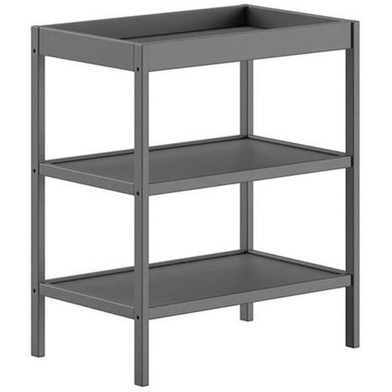 ELIOTT - Table à Langer avec Tablettes en Hêtre Massif Laqué Anthracite
