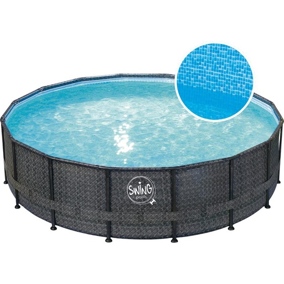 ELITE - PISCINE EN Osier - 4.88m x 1.22m, Osier foncé (Herringbone)