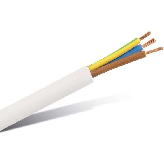 Elmat câble souple en PVC H05VV-F 3Gx1,5, blanc, anneau, 50 m