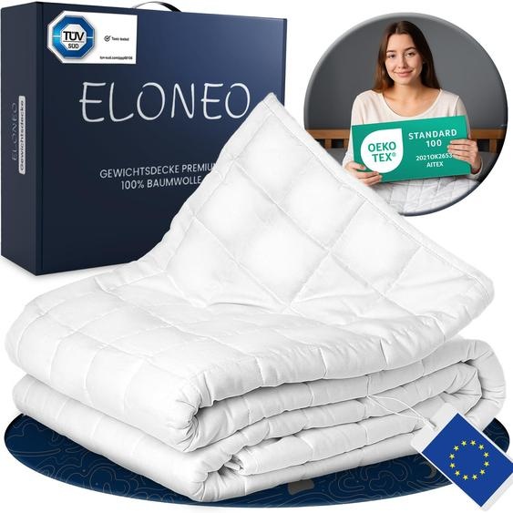 ELONEO Couverture de poids 135x200 cm avec 7 kg, Weighted Blanket en 100% coton, couverture de relaxation & couverture thérapeutique anti-stress