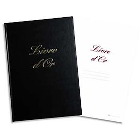 ELVE Livre dOr format 21x29,7cm Noir 148 pages. Couverture aspect cuir