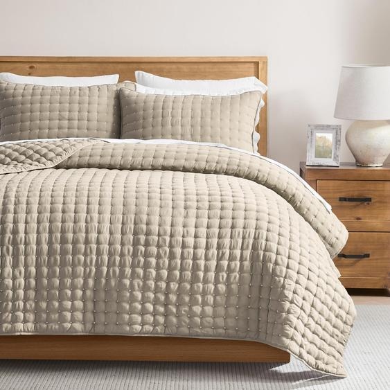 Elzusha - Housse de couette douce pour 2 personnes, 200 x 220 cm, couleur beige