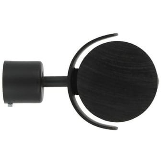 Embout cercle en bois sur embase en métal Loft D28 noir mat