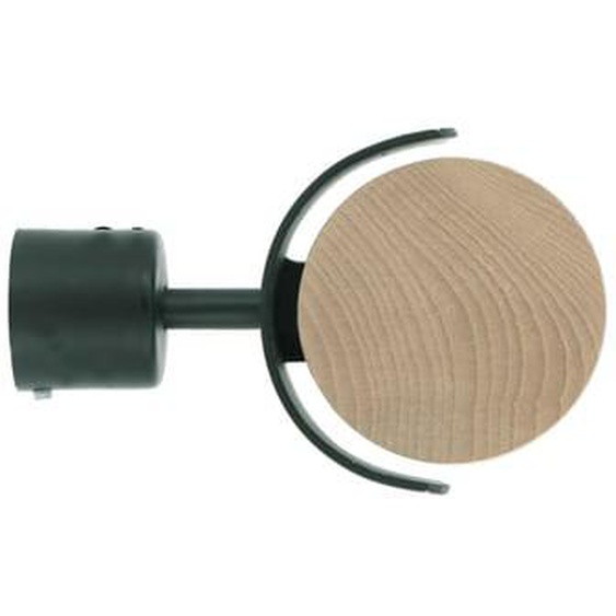 Embout en bois et métal forme cercle D28 noir mat et chêne clair