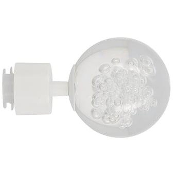 Embout en métal forme boule transparente Premium D28 blanc mat