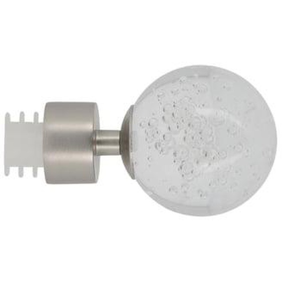 Embout en métal forme boule transparente Premium D28 chrome mat