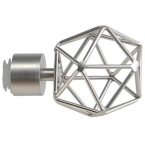 Embout en metal Premium D28 forme géométrique filaire chrome mat