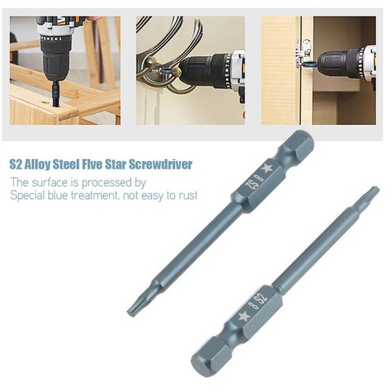 Embouts de tournevis, tournevis magnétiques cinq étoiles, tournevis cinq étoiles, jeu dembouts de tournevis, embouts de tournevis 65mm