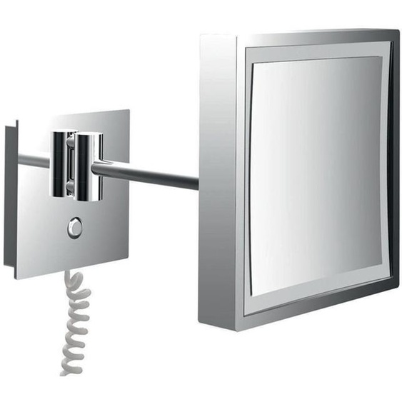 emco LED miroir de rasage et de maquillage, à un bras, avec câble spiralé, carré, chromé, 109406010