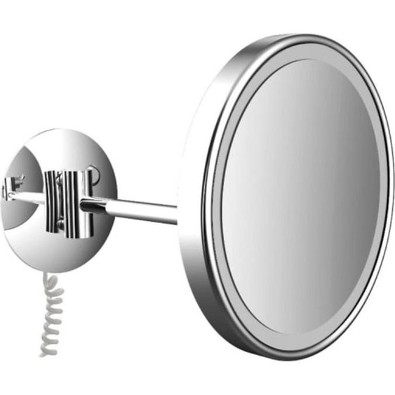 emco LED miroir de rasage et de maquillage, à un bras, avec câble spiralé, rond, chrome, 109406008