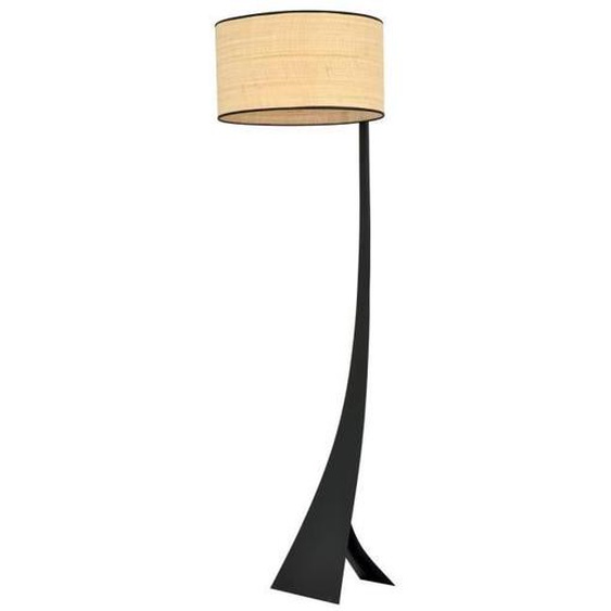Emibig ESTRELLA Estrella Lampadaire noir avec abat-jour en tissu marron, 1x E27