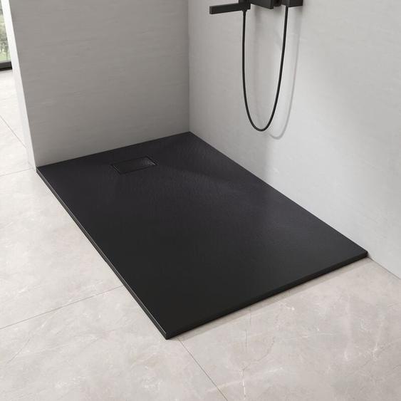 Receveur de douche, receveur de douche plat antidérapant smc receveur de douche coupé sur mesure 140x90cm Noire - Emke
