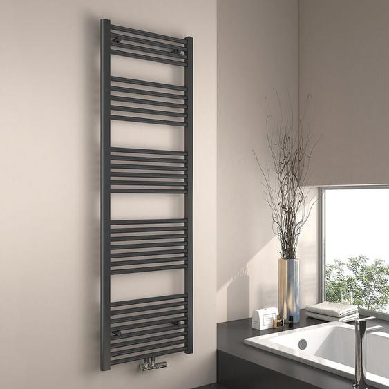 Emke - Sèche-serviette eau chaude, Radiateur sèche-serviettes raccordement central Anthracite 160x50cm 654 Watts