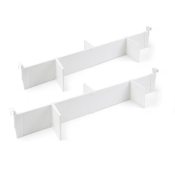 Séparateurs de tiroirs - Emuca - Vertex-Concept - 900mm - Aluminium - Plastique - Blanc