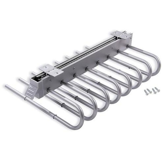 Emuca Porte-pantalons extractible, Droite, Peint en aluminium, Acier et Plastique.