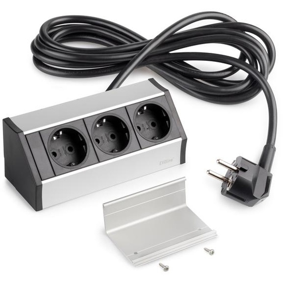 Emuca Surface Multi-port V Dock Pour Meubles Argent One Size / EU Plug 220V Argent One Size