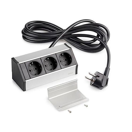 Emuca Surface Multi-port V Dock Pour Meubles Argent One Size / EU Plug 220V Argent One Size