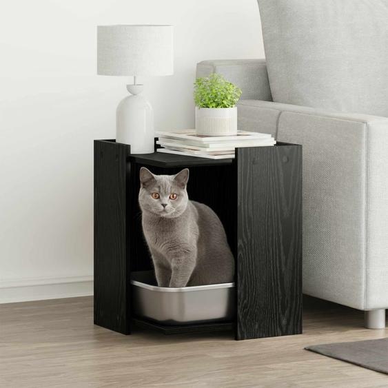 Enceinte pour bac à litière pour chat Chêne noir